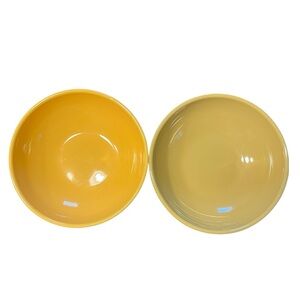 Anfora Yellow & Tan Stoneware Bowls – Set of 2